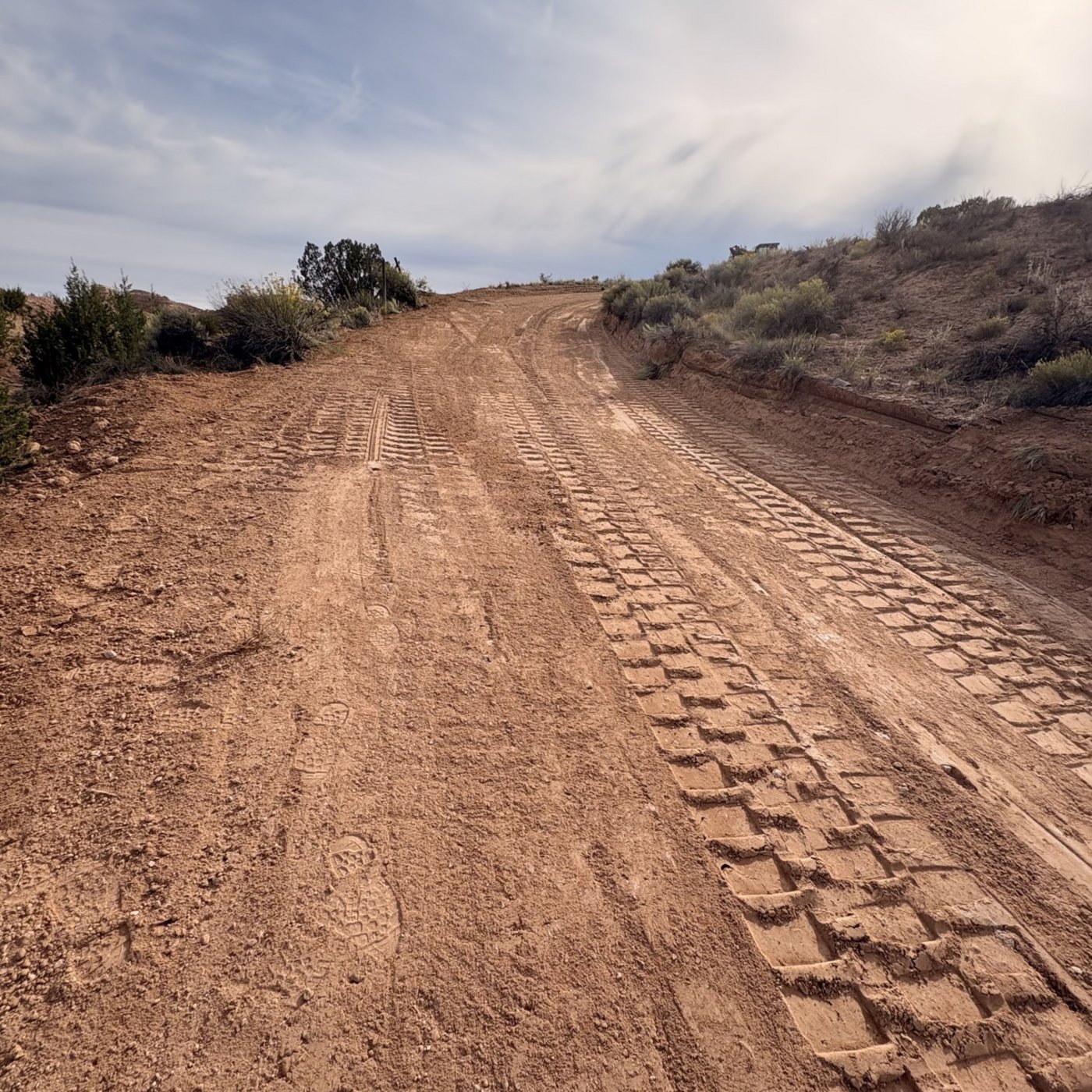 Hill section of the repaired dirt road, graded smooth by BK Hauling & Clearing