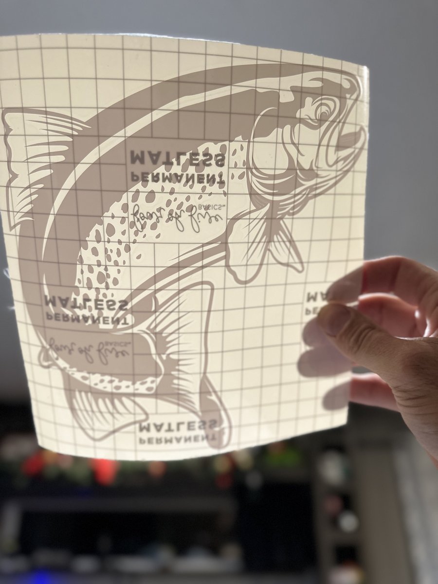 Large trout vinyl decal on transfer tape, by KB Custom Creations
